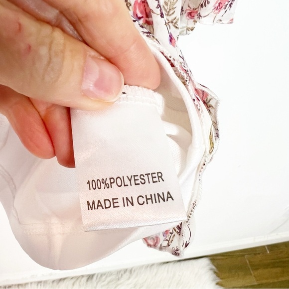 PRINCESS POLLY PINK FLORAL SMOCKED WAIST GUETTA MINI FORMAL PARTY DRESS WOMENS 6 - Picture 9 of 11